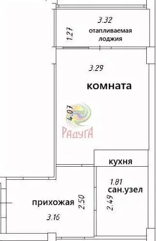 Студия Ивановская область, Иваново Видный мкр, 4 (31.0 м) - Фото 2