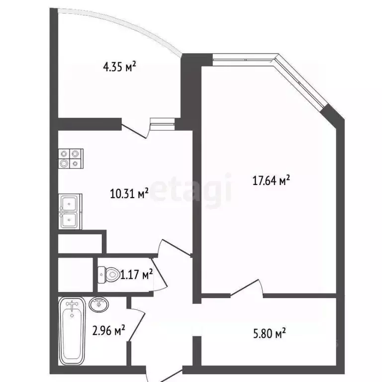 1-к кв. Москва Маломосковская ул., 21К2 (41.5 м) - Фото 2