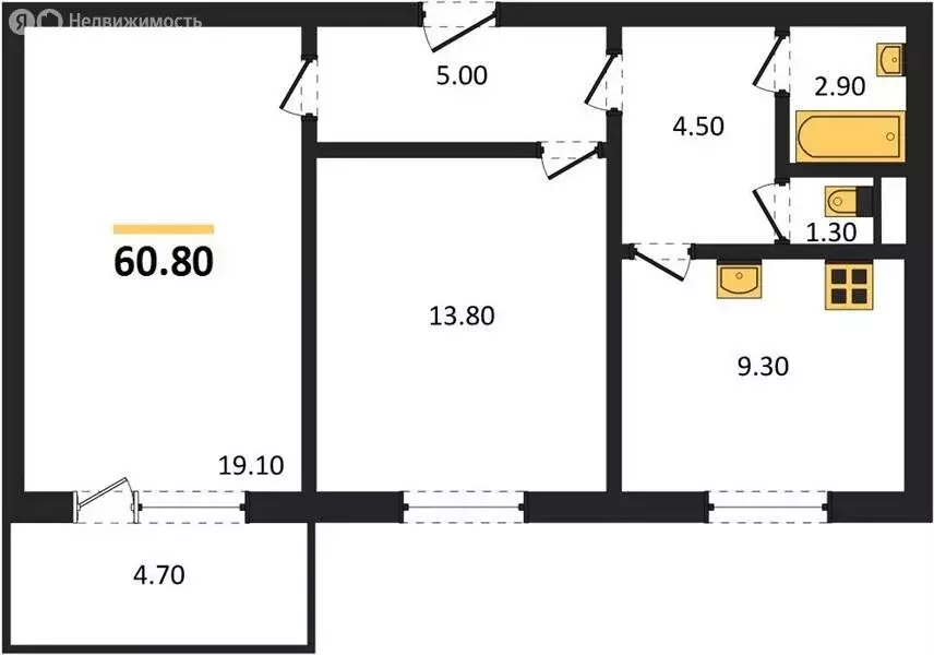 2-комнатная квартира: Пенза, улица Баталина, 29Ак1 (60.8 м) - Фото 0