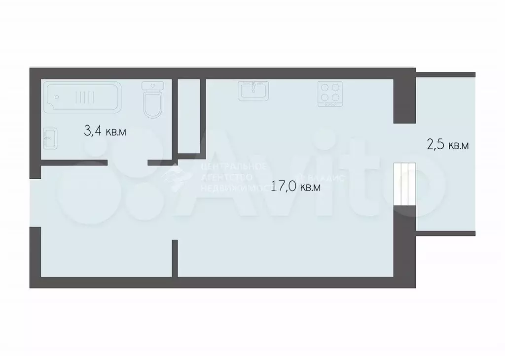Квартира-студия, 23 м, 2/7 эт. - Фото 0