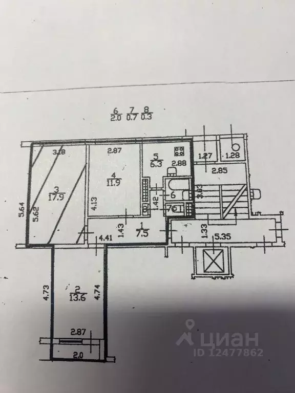 Комната Санкт-Петербург ул. Подводника Кузьмина, 17 (17.9 м) - Фото 2
