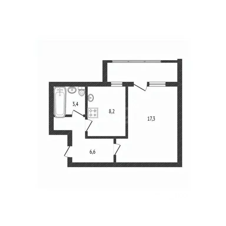 1-к кв. Брянская область, Брянск пер. Литвинова, 1 (37.7 м) - Фото 2