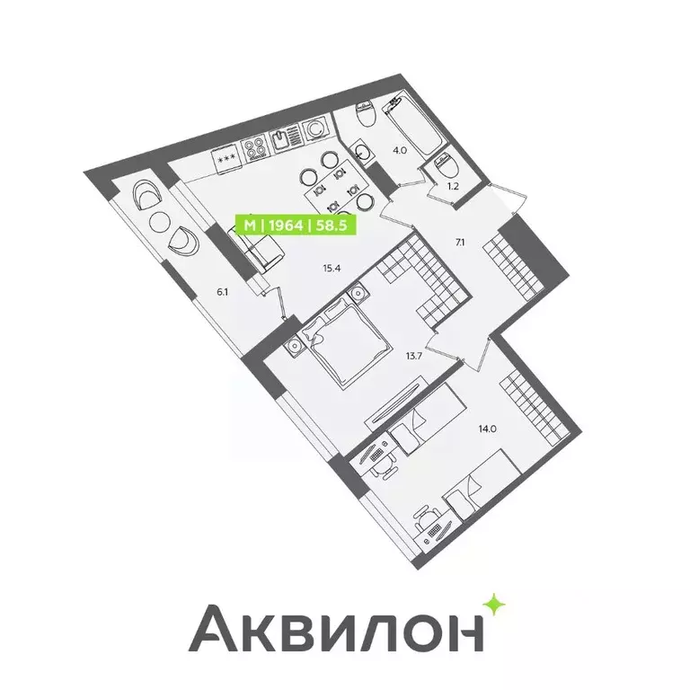 3-к кв. Санкт-Петербург Планерная ул., 87к1 (58.5 м) - Фото 0