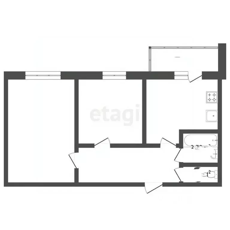 2-к кв. Вологодская область, Вологда ул. Летчика Каберова, 7 (50.0 м) - Фото 1