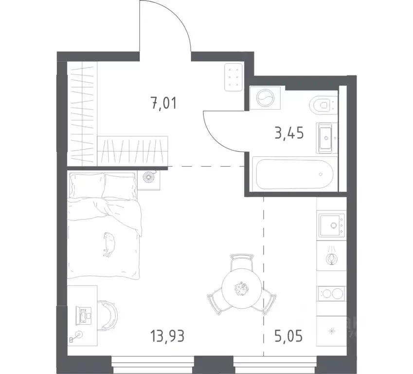 1-к кв. Башкортостан, Уфа ул. Минигали Губайдуллина, 8к9 (29.44 м) - Фото 1