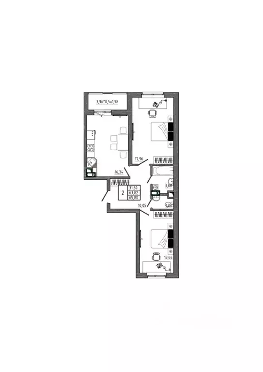 2-к кв. Воронежская область, Воронеж Нижняя ул., 32 (65.8 м) - Фото 0