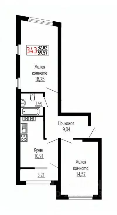 2-к кв. Свердловская область, Екатеринбург ул. Лыжников, 3 (59.8 м) - Фото 0