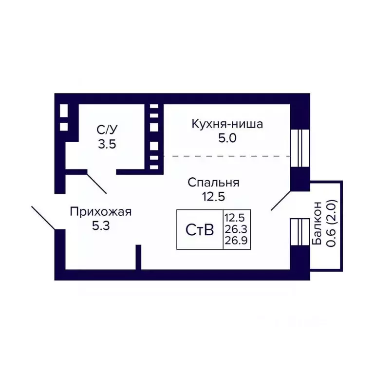 Студия Новосибирская область, Новосибирск 18-й Бронный пер., 16 (26.9 ... - Фото 1