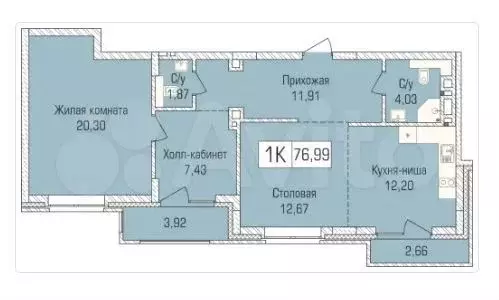 3-к. квартира, 77 м, 4/9 эт. - Фото 1