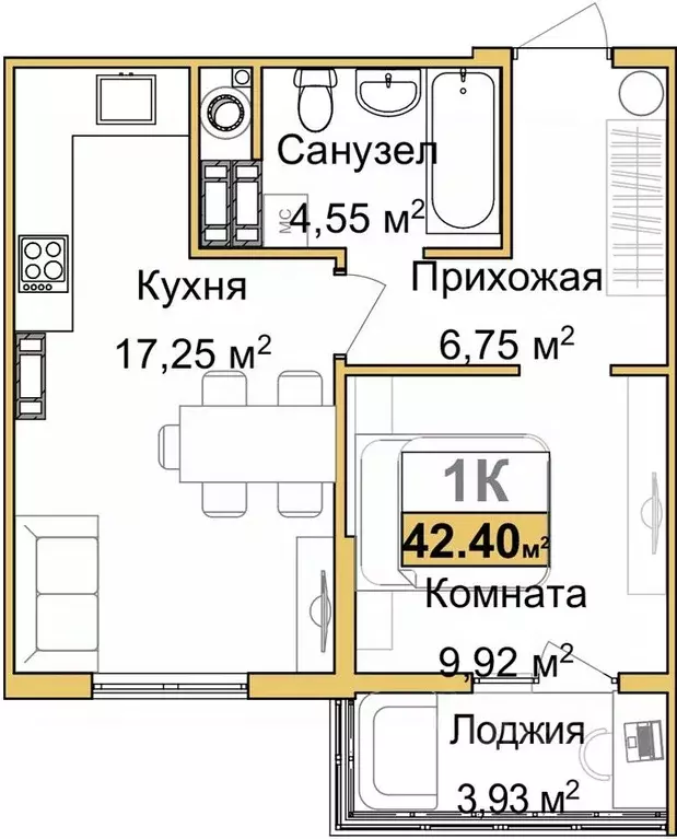 1-к кв. Крым, Симферополь ул. Батурина (40.54 м) - Фото 0