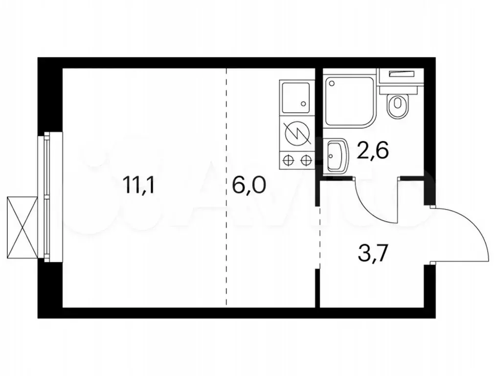 Квартира-студия, 23,2 м, 21/25 эт. - Фото 0