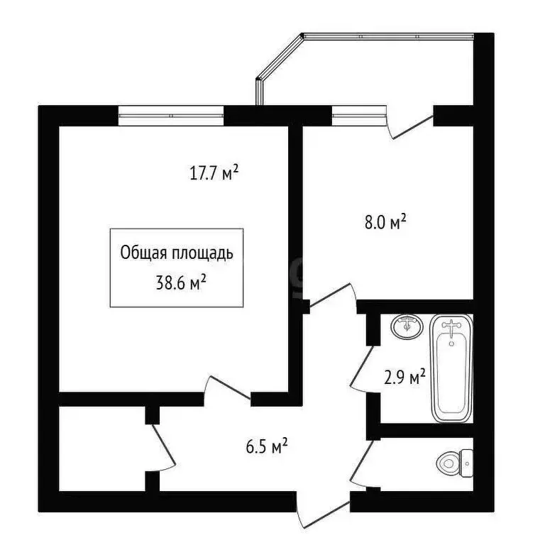1-комнатная квартира: Новосибирск, улица Петухова, 128/1 (38.6 м) - Фото 0