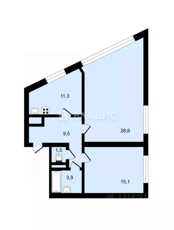 2-к кв. Московская область, Видное ул. Радужная, 10 (70.0 м) - Фото 2
