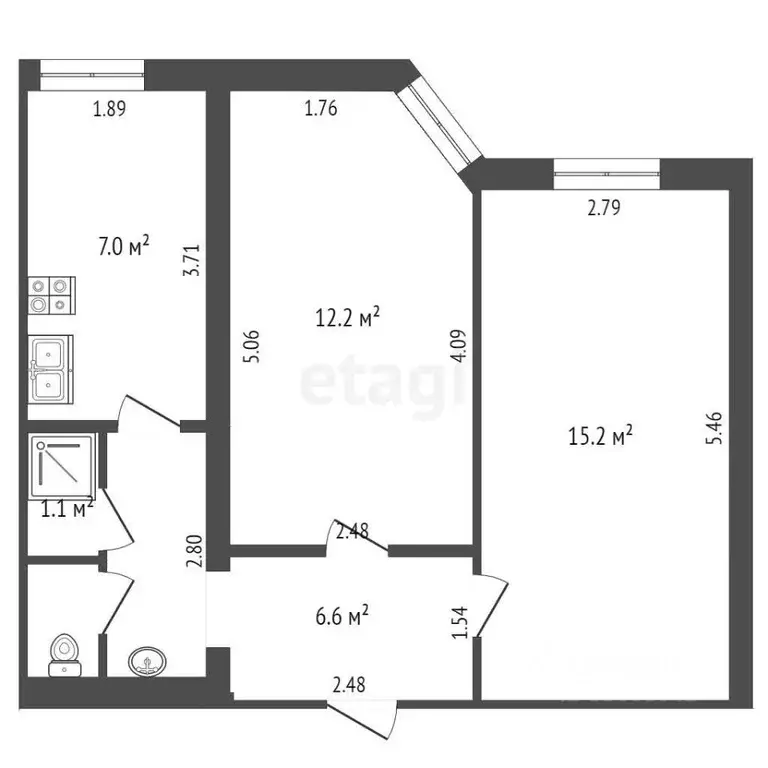 2-к кв. Забайкальский край, Чита ул. Карла Маркса, 10 (43.0 м) - Фото 1