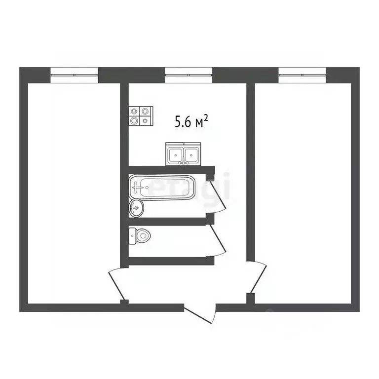 2-к кв. Калужская область, Калуга Турынино мкр, ул. Турынинская, 11 ... - Фото 2