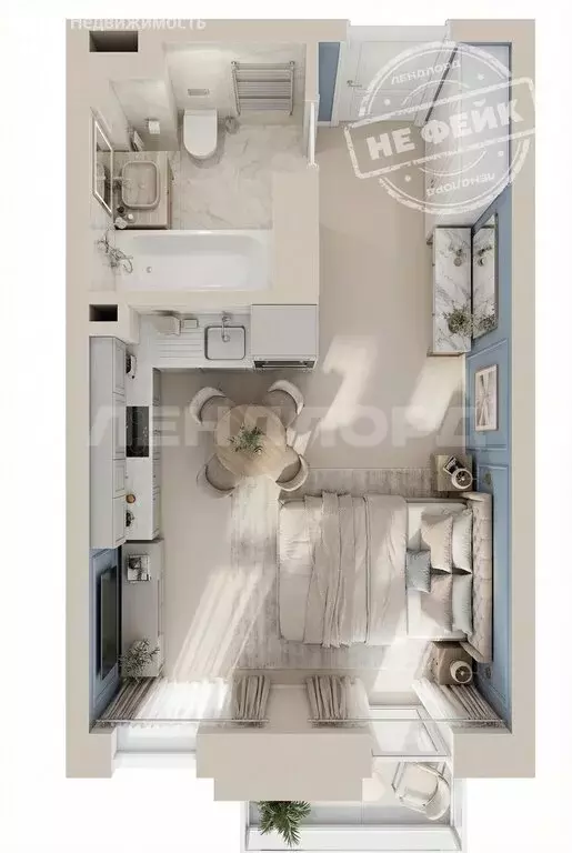 Квартира-студия: Ростов-на-Дону, Стабильная улица, 3с2 (27.61 м) - Фото 2