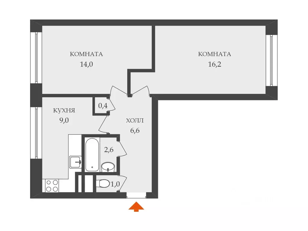 2-к кв. Санкт-Петербург Серебристый бул., 18К2 (49.8 м) - Фото 0