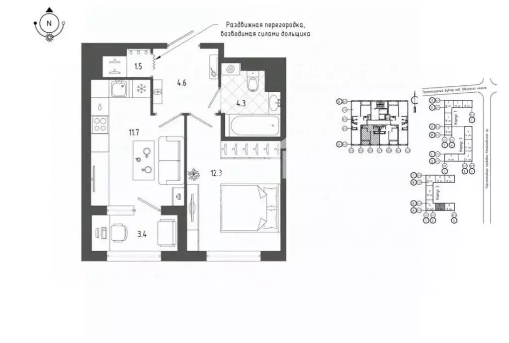 1-к кв. Санкт-Петербург бул. Измайловский, 9 (34.4 м) - Фото 1