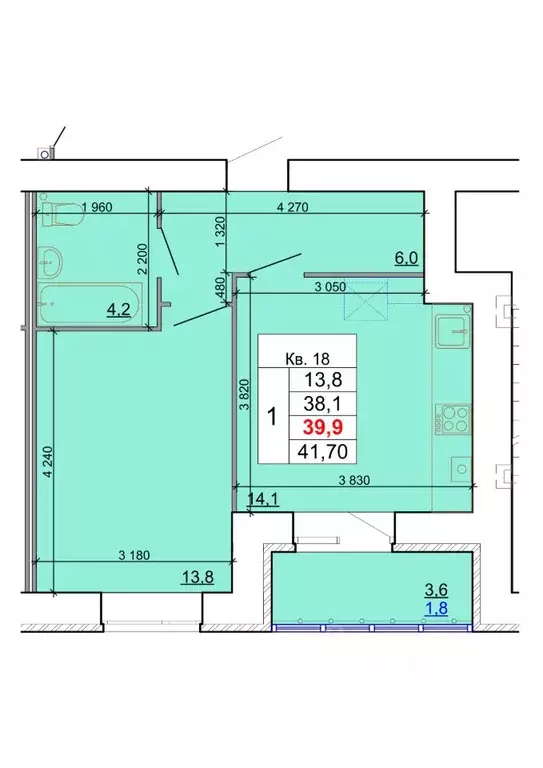 1-к кв. Костромская область, Кострома Кинешемское ш., 88 (39.9 м) - Фото 0
