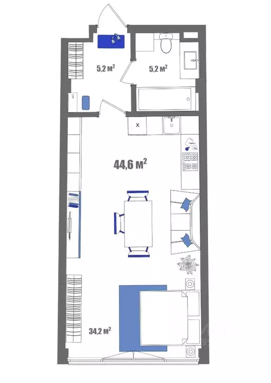 1-к кв. Крым, Судак ул. Набережная, 75 (44.6 м) - Фото 1