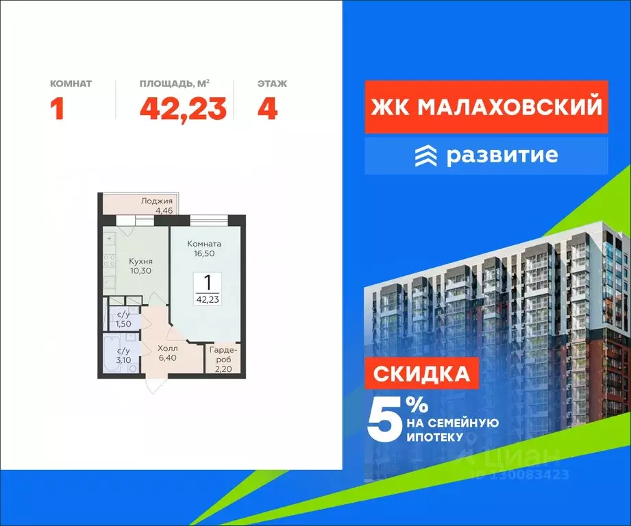 1-к кв. Московская область, Раменский муниципальный округ, Родники пгт ... - Фото 1