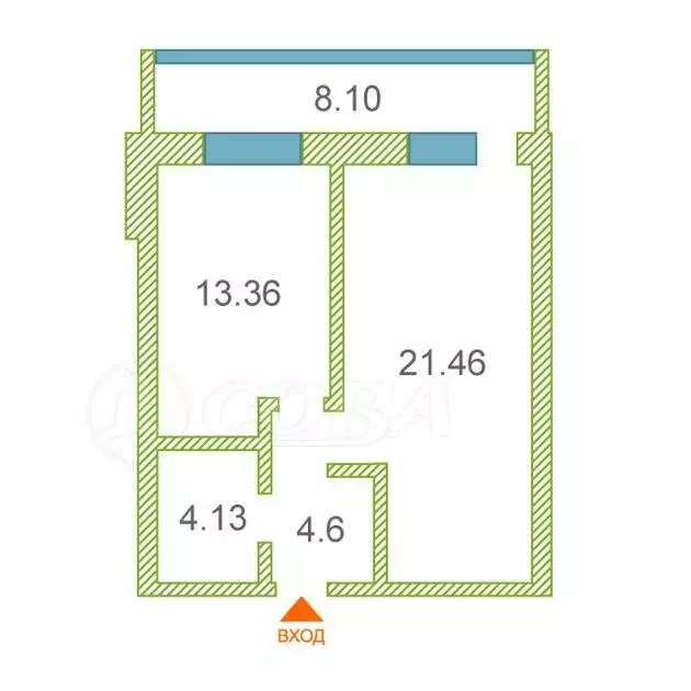 1-комнатная квартира: Патрушева, улица Петра Ершова, 10 (44 м) - Фото 1