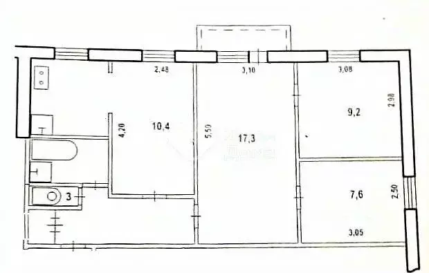 3-к кв. Волгоградская область, Волгоград ул. Голубева, 3 (61.0 м) - Фото 1