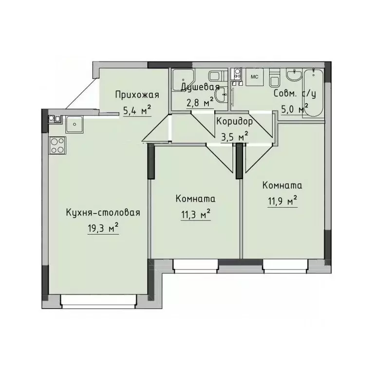 2-к кв. Удмуртия, Ижевск ул. Холмогорова, 89 (59.16 м) - Фото 0