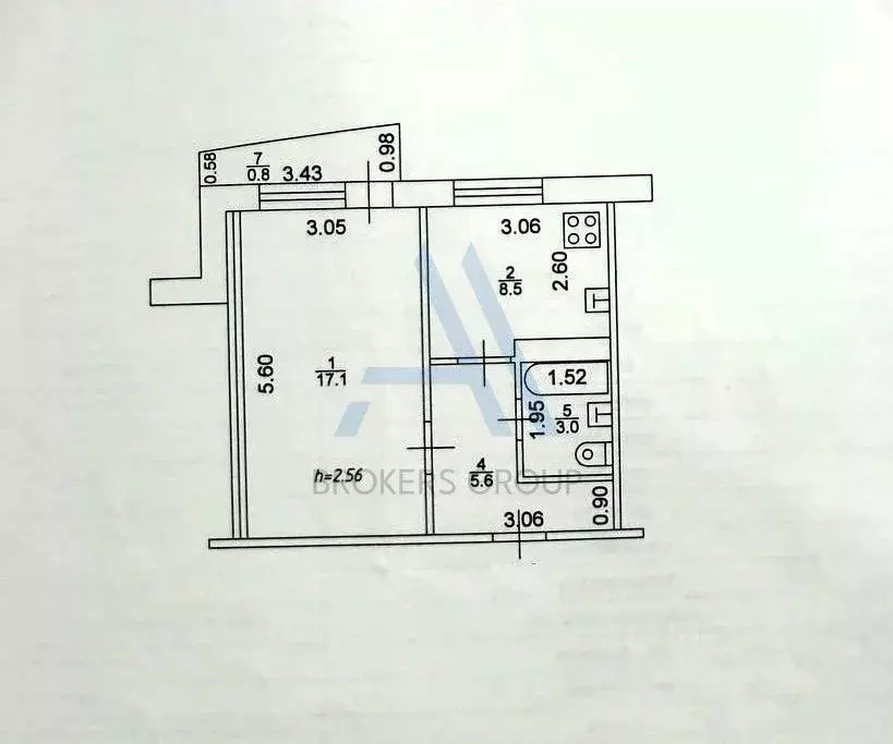 1-к кв. Татарстан, Казань ул. Фатыха Амирхана, 47 (34.2 м) - Фото 2