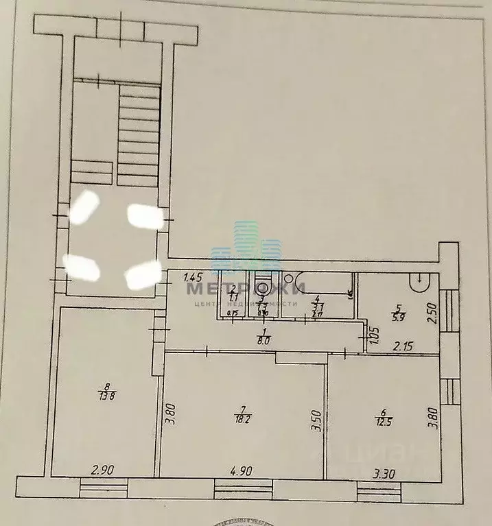 3-к кв. Калужская область, Киров ул. Пушкина, 30 (63.9 м) - Фото 2