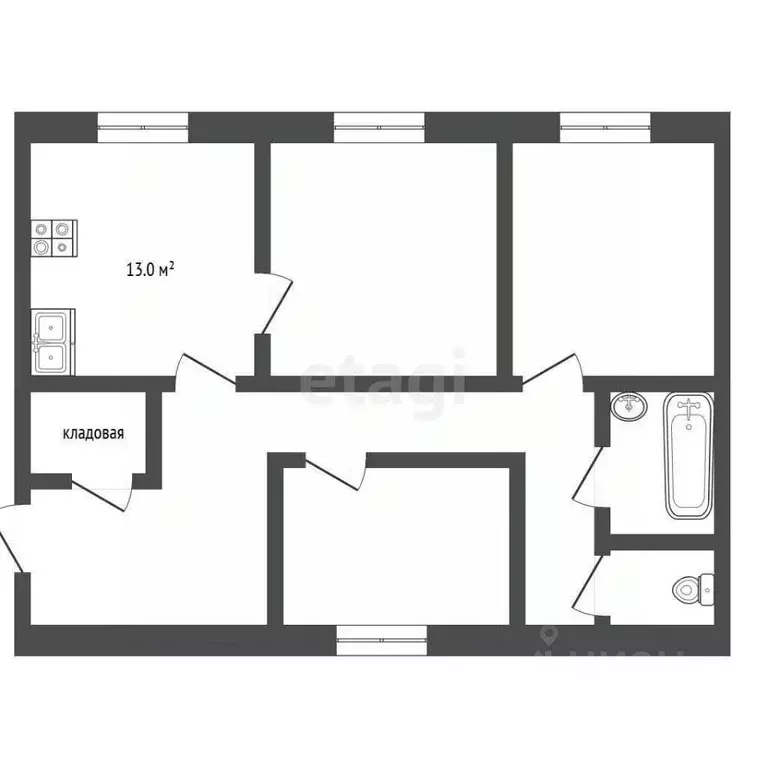 3-к кв. Ямало-Ненецкий АО, Муравленко ул. Нефтяников, 3 (77.8 м) - Фото 1