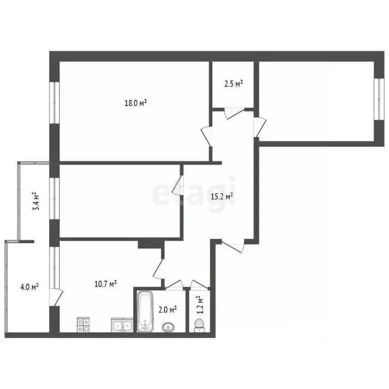 3-к кв. Саха (Якутия), Якутск ул. Петровского, 32/2 (80.3 м) - Фото 1