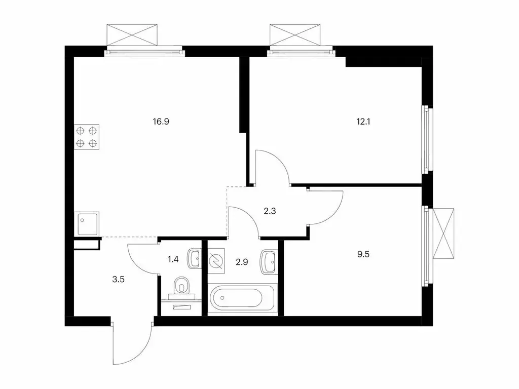 2-комнатная квартира: Москва, ЖК Амурский Парк, 1.5 (48.6 м) - Фото 0