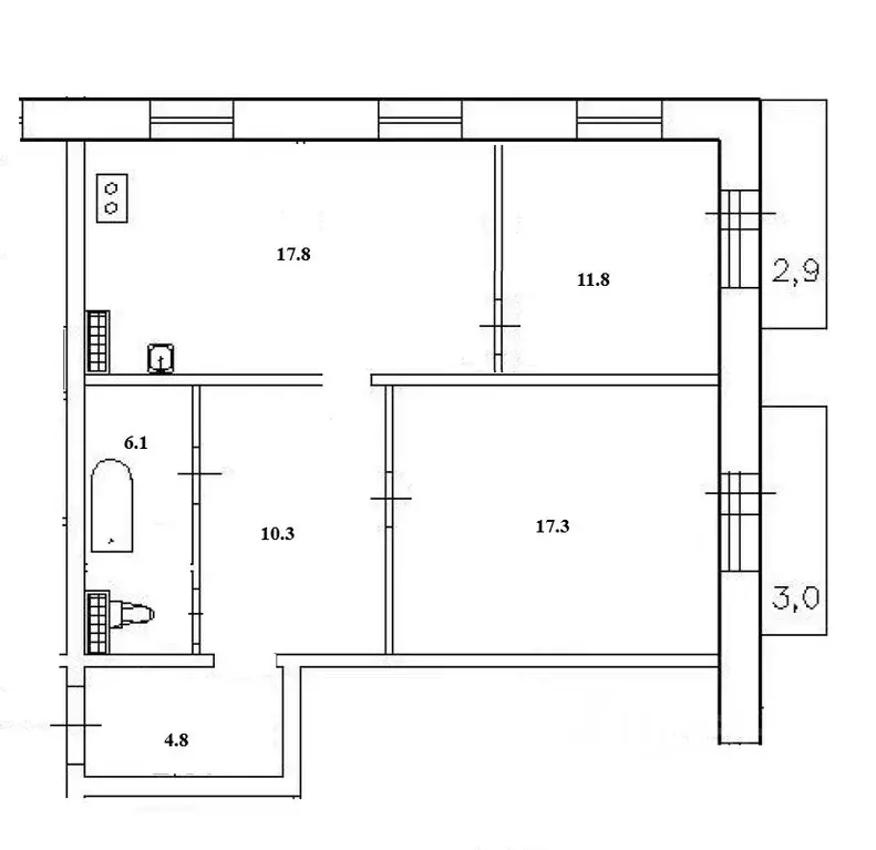 2-к кв. Санкт-Петербург Искровский просп., 19к1 (67.8 м) - Фото 1