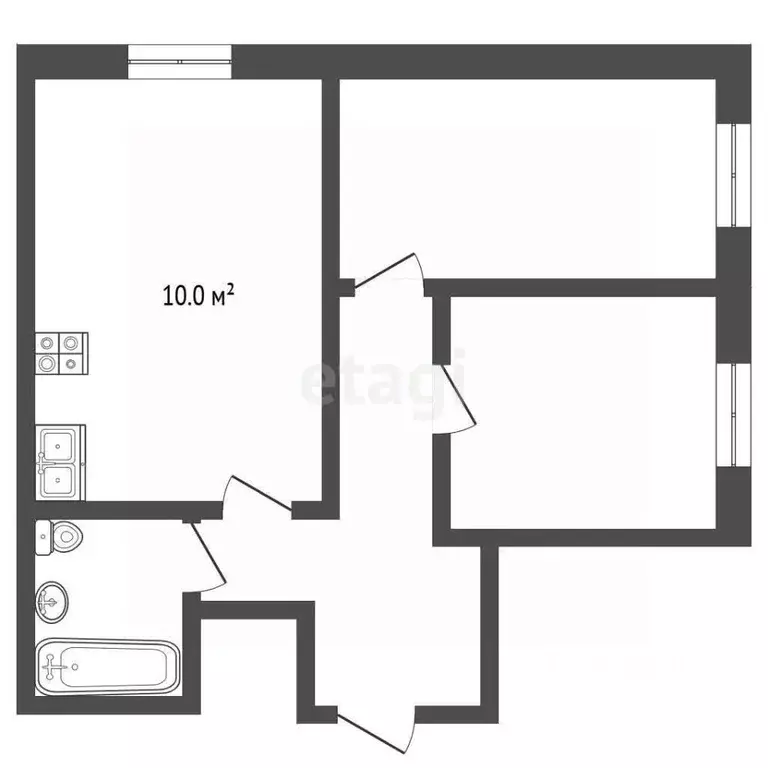 2-к кв. Ростовская область, Батайск ул. Клары Цеткин, 67 (50.0 м) - Фото 1