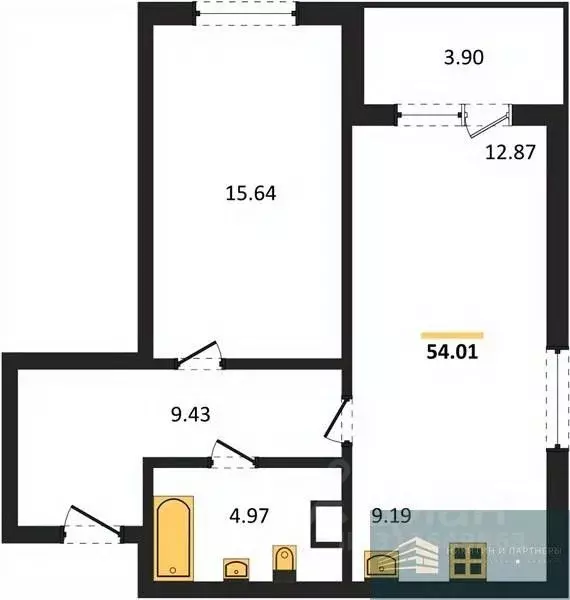 1-к кв. Воронежская область, Воронеж ул. Ломоносова, 116/2 (54.0 м) - Фото 0