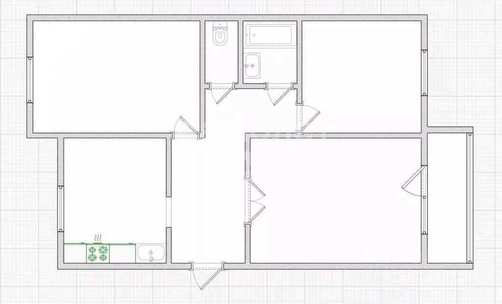 3-к кв. Омская область, Омск ул. 20 лет РККА, 13к2 (72.0 м) - Фото 2