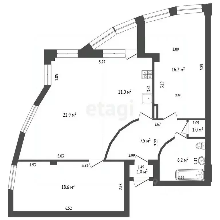 3-к кв. Саха (Якутия), Якутск ул. Ларионова, 8 (84.9 м) - Фото 2