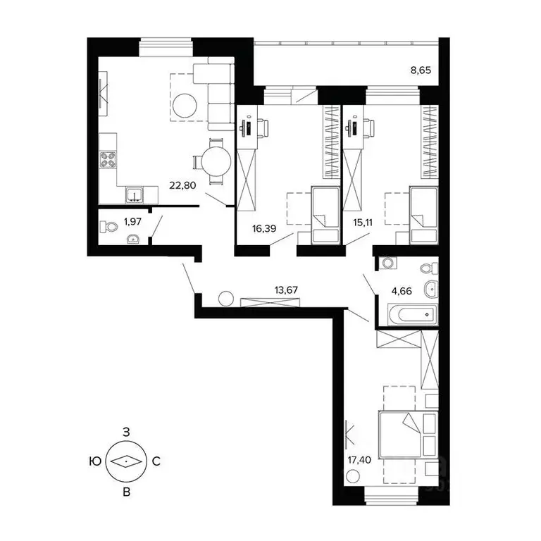 3-к кв. Свердловская область, Березовский бул. Малахитовый (103.9 м) - Фото 0