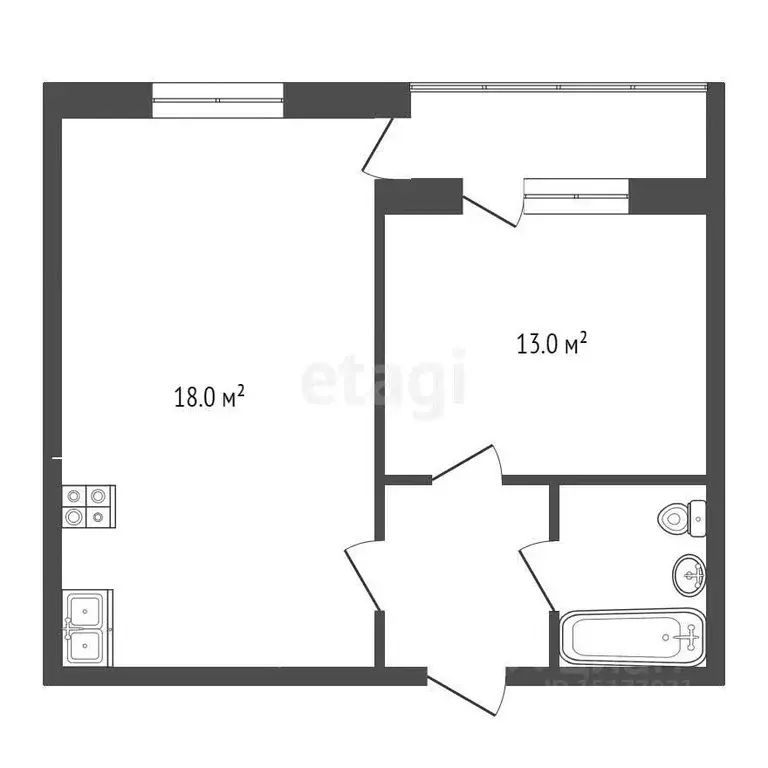 1-к кв. Ямало-Ненецкий АО, Новый Уренгой Созидателей мкр, 4/1 (42.8 м) - Фото 1