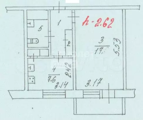 1-к. квартира, 34 м, 1/5 эт. - Фото 0
