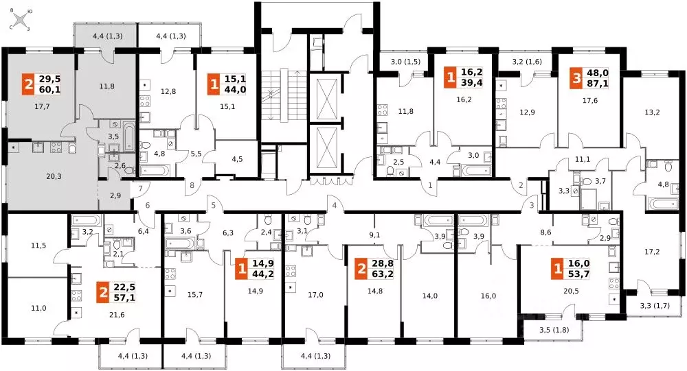 2-к кв. Калужская область, Обнинск Заовражье жилрайон, Ап-квартал ... - Фото 2