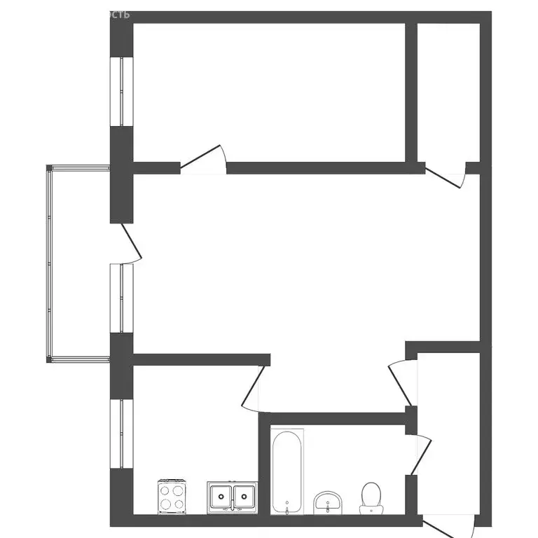 2-комнатная квартира: Пермь, улица Адмирала Нахимова, 11 (42 м) - Фото 0