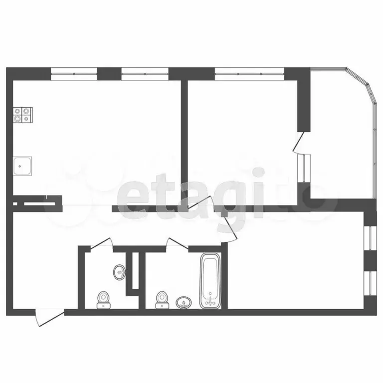 2-к. квартира, 75 м, 14/21 эт. - Фото 1
