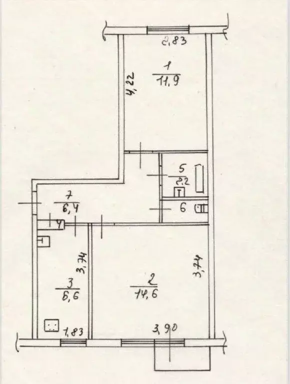 2-к кв. Татарстан, Нижнекамск просп. Химиков, 70А (43.3 м) - Фото 2