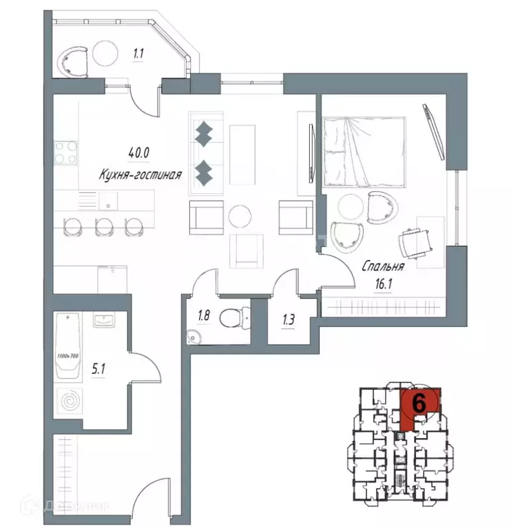 Продаётся 2-к квартира, 65.4 м - Фото 0