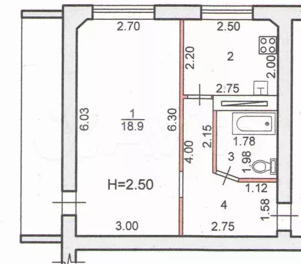 1-к. квартира, 35 м, 3/9 эт. - Фото 0