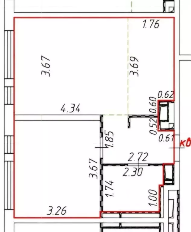 1-к кв. Московская область, Ленинский городской округ, д. Коробово ул. ... - Фото 2