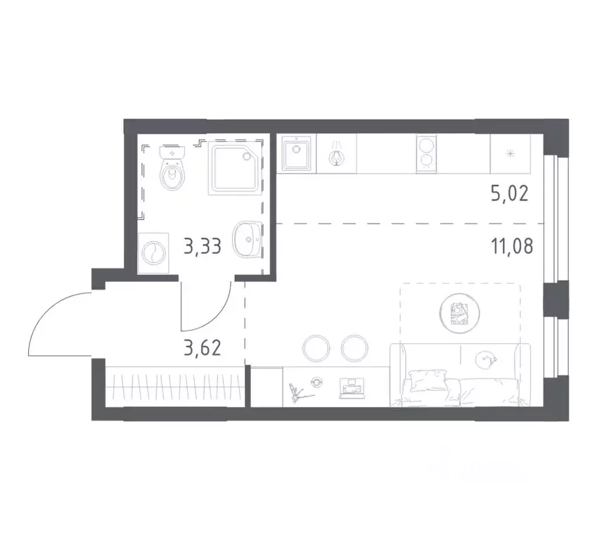 Студия Башкортостан, Уфа Дема жилрайон, Новая Дема жилой комплекс, ... - Фото 0