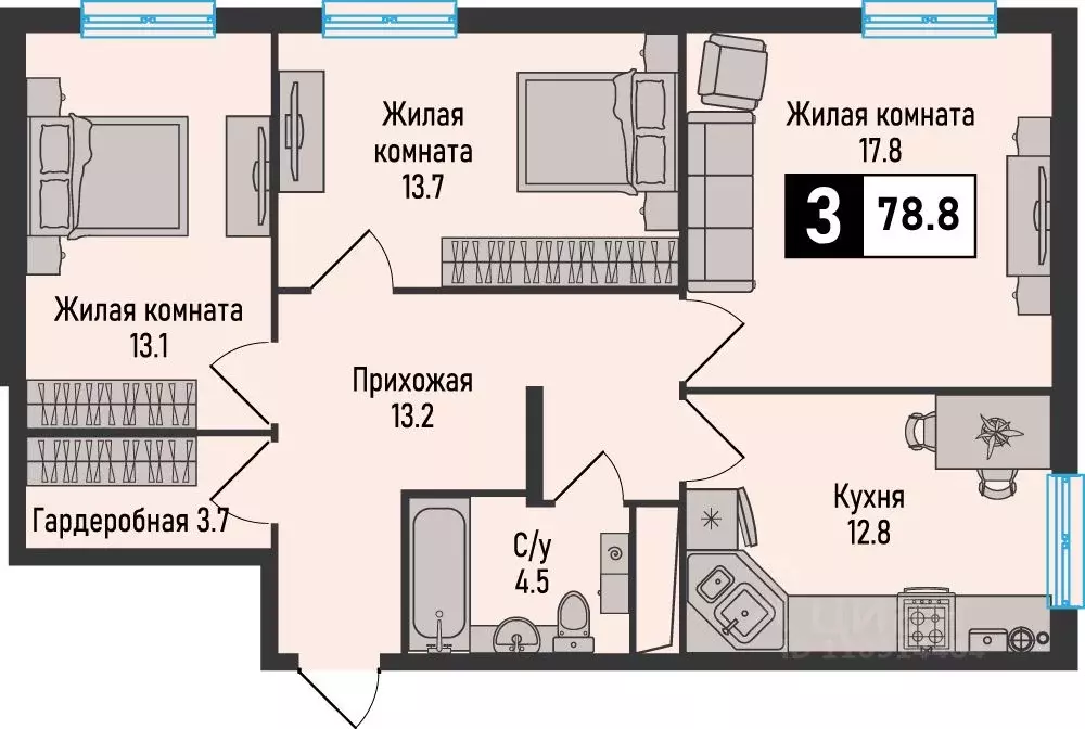 3-к кв. Ставропольский край, Железноводск городской округ, пос. ... - Фото 1